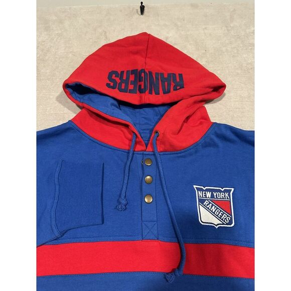 NWOT‎ Mens New York Rangers Old Time Hockey Sweatshirt Hoodie OTH Blue Red XXL